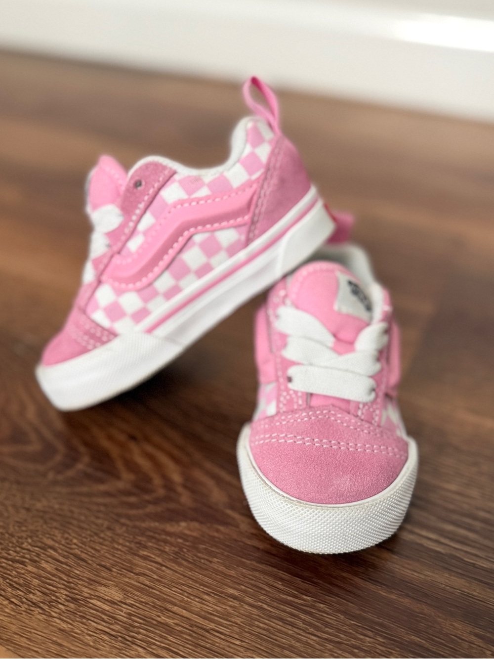 Toddler Girl Pink Checkered Vans - size 5.5S